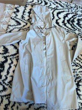 Stutterheim Women's Hooded Raincoat Jacket - Light Gray
